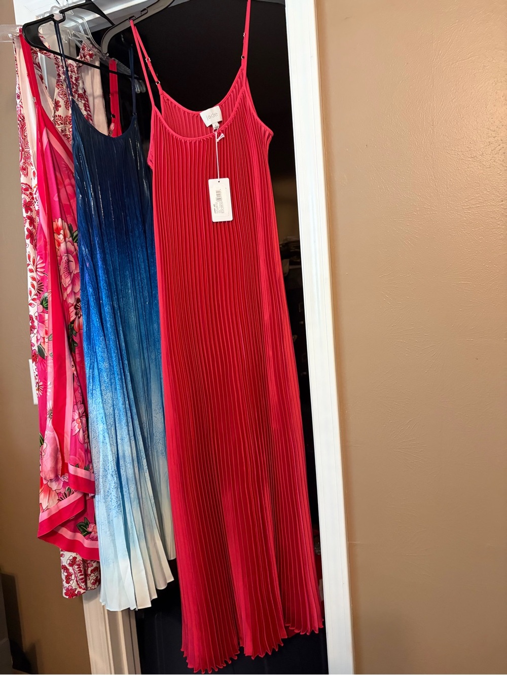 Johnny Was Hot Pink Pleated Maxi dress🩷NWT - Picture 2 of 8